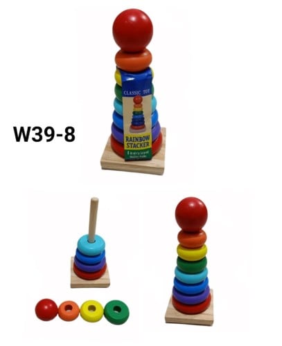 W39-8 عامود حلقات خشب وسط