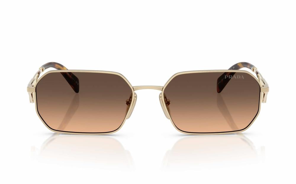 Prada Gold Hexagonal Sunglasses Prada Eyewear 0PR A51S hexagonal-frame Sunglasses | Gold  main image 4