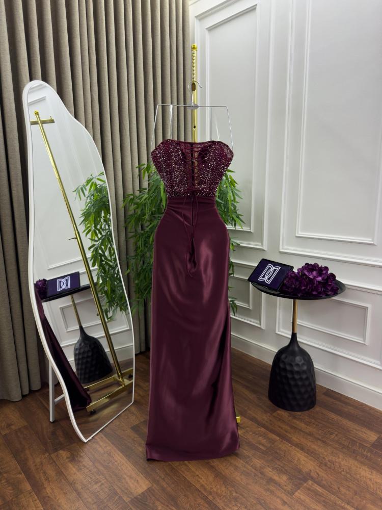 فستان سهره تفته استرتش تطريز يدوي فاخر