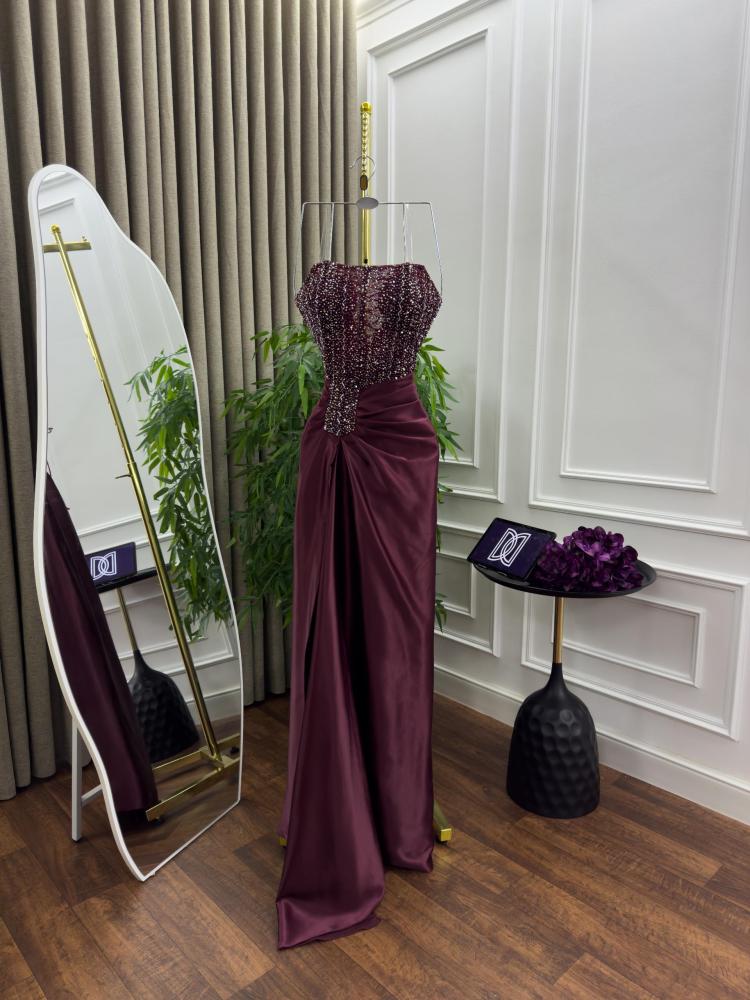 فستان سهره تفته استرتش تطريز يدوي فاخر