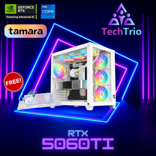 TechTrio Gaming PC (WHITE)- NVIDIA RTX 5060Ti 8GB...
