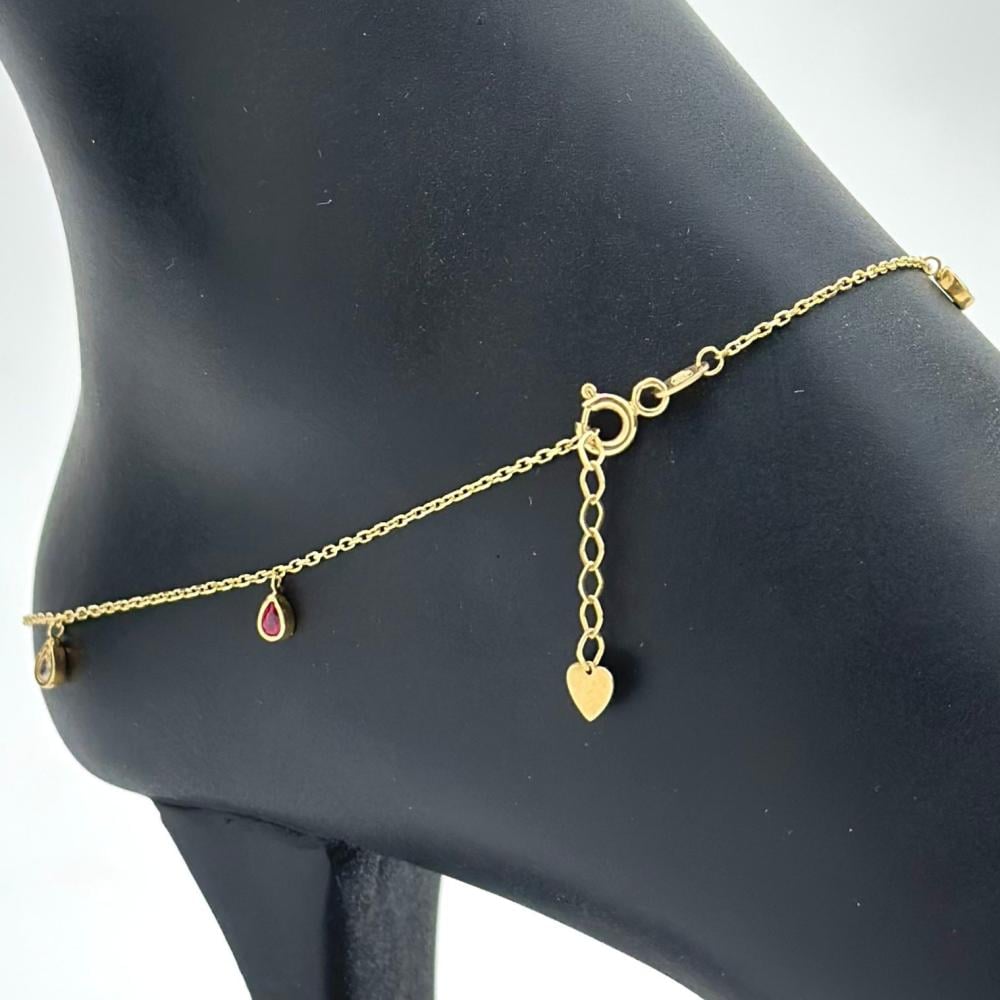 خلخال ذهب اصفر تصميم الماس عيار18 من مجوهرات الشلوي