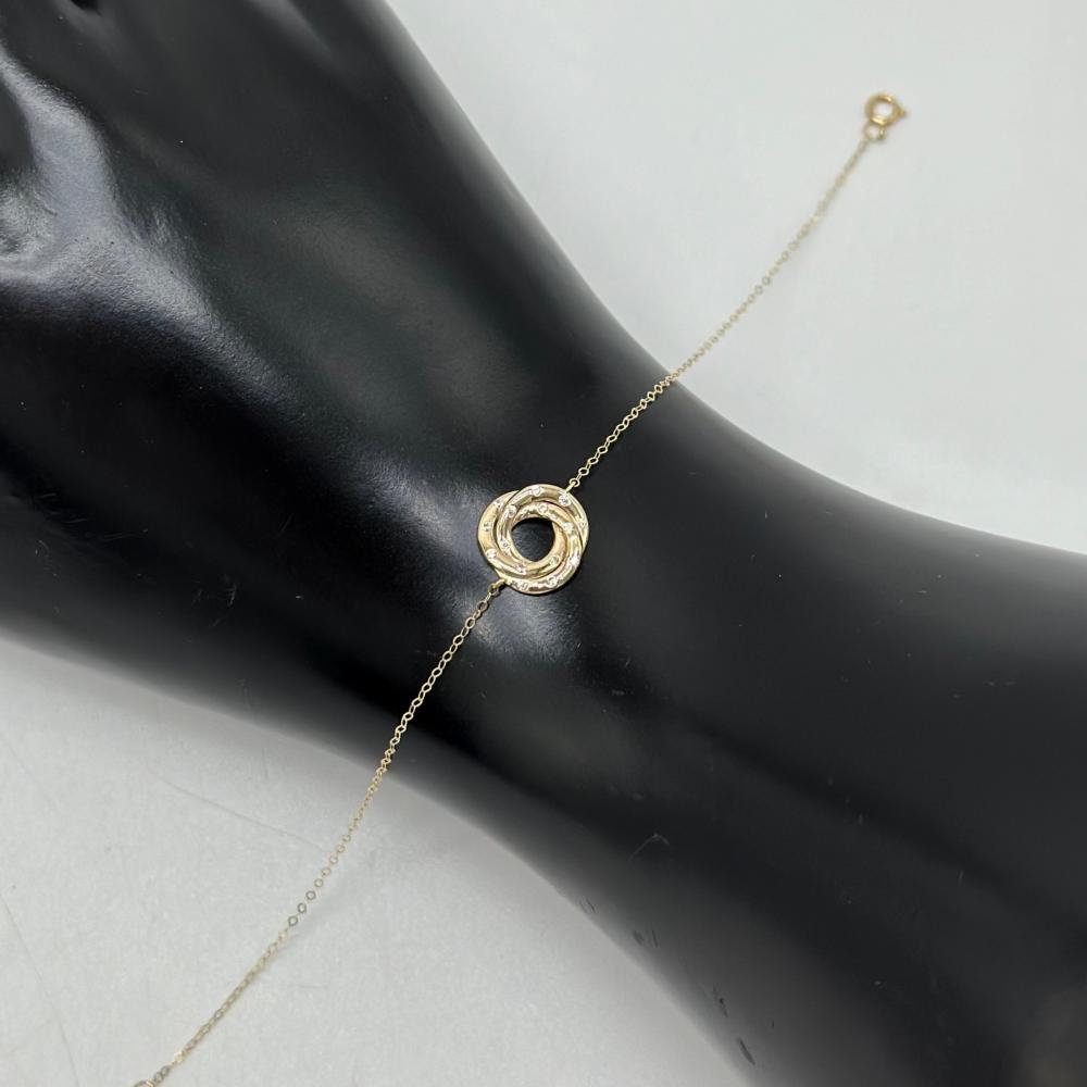 اسوارة ذهب اصفر تصميم الماس عيار 18 من مجوهرات الشلوي