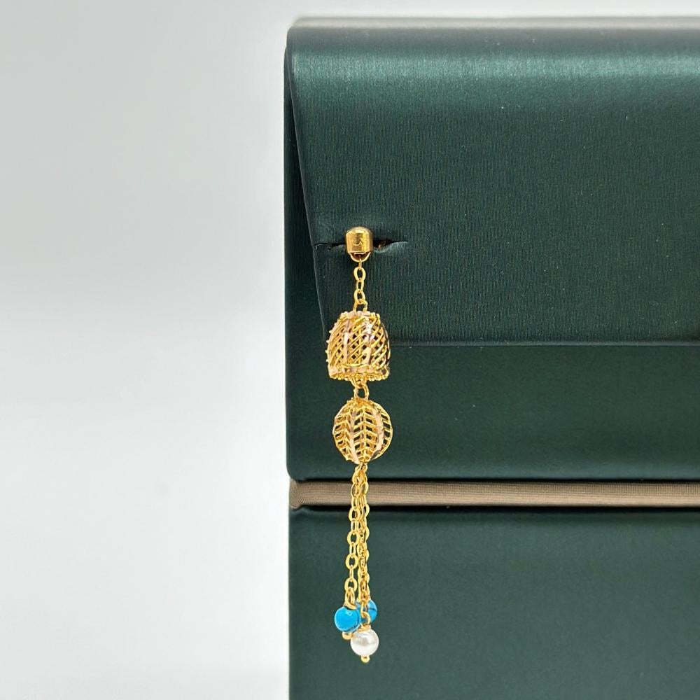 حلق ذهب اصفر عيار21 من مجوهرات الشلوي