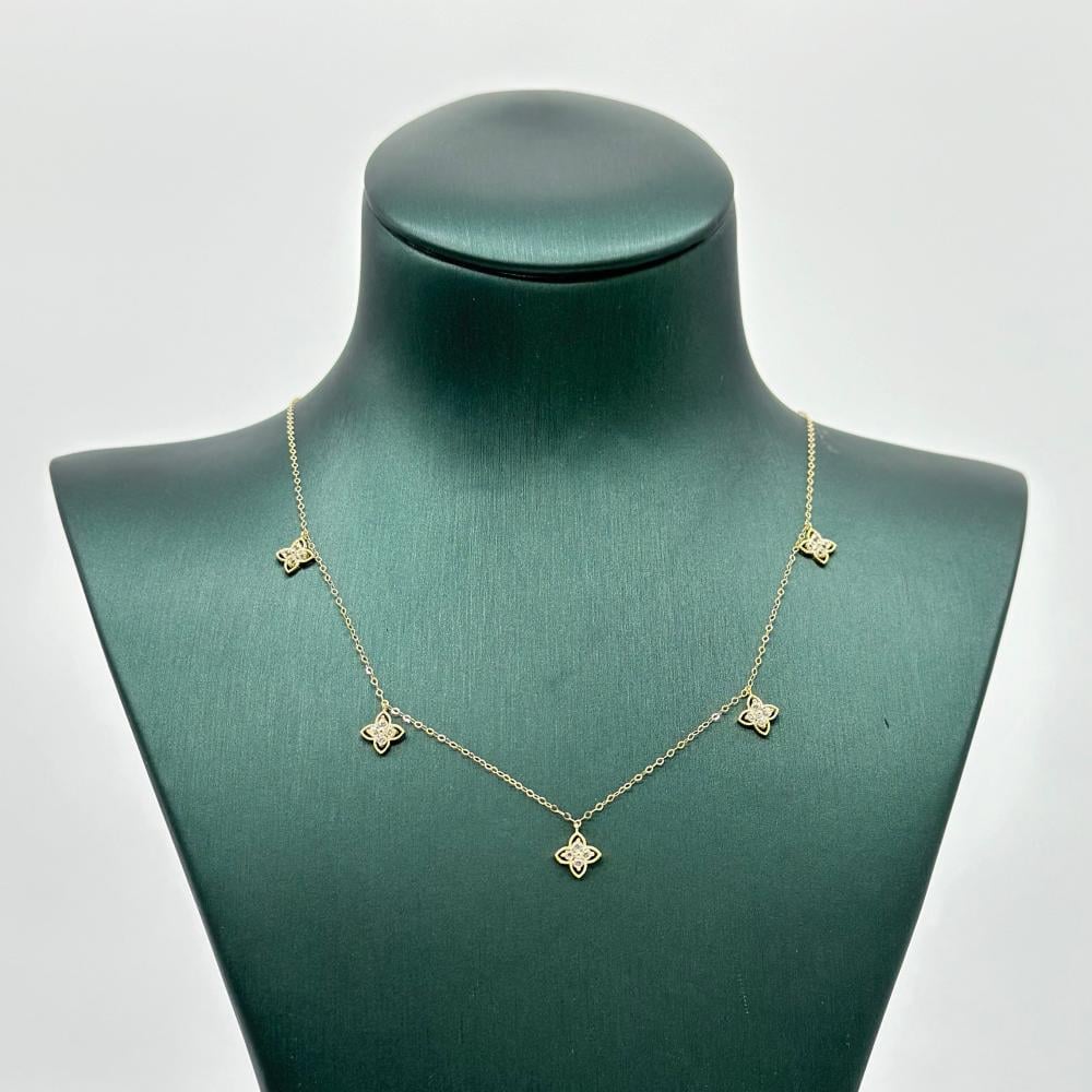 عقد ذهب اصفر عيار  18 من مجوهرات الشلوي