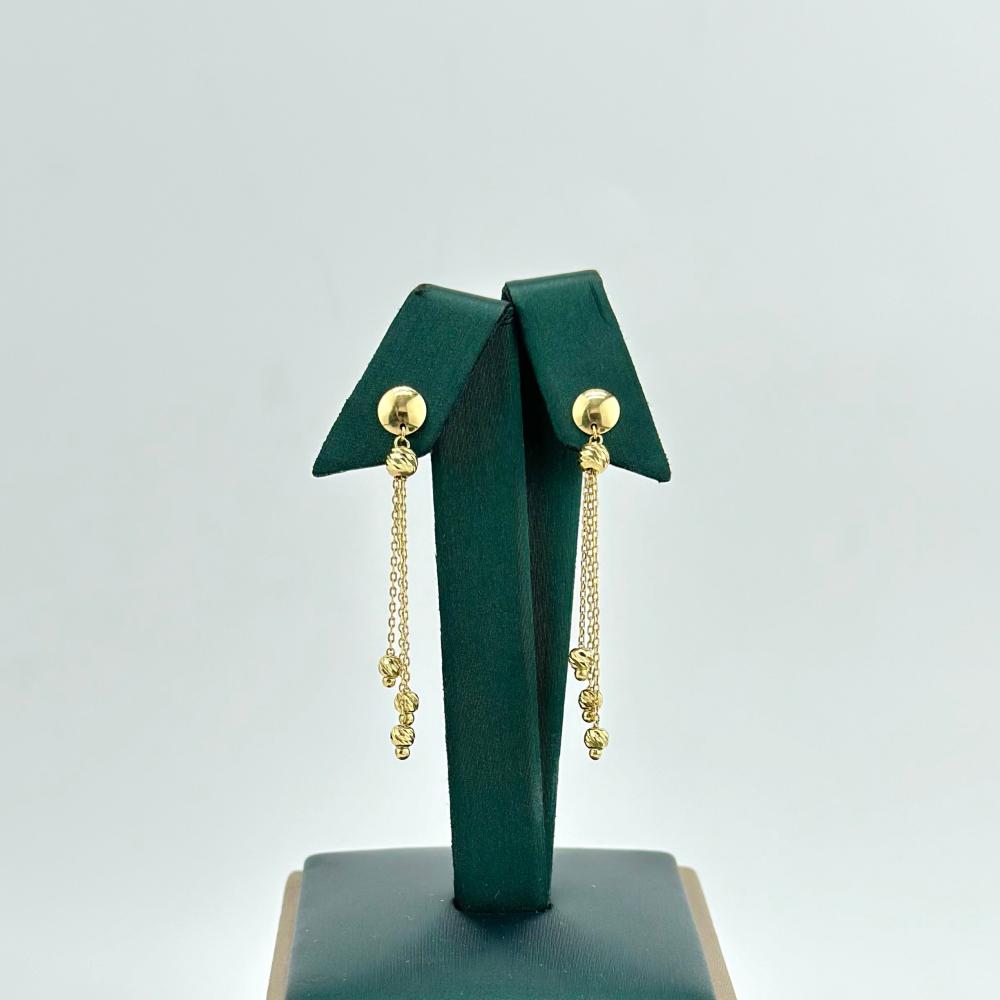 حلق ذهب اصفر عيار 18 من مجوهرات الشلوي