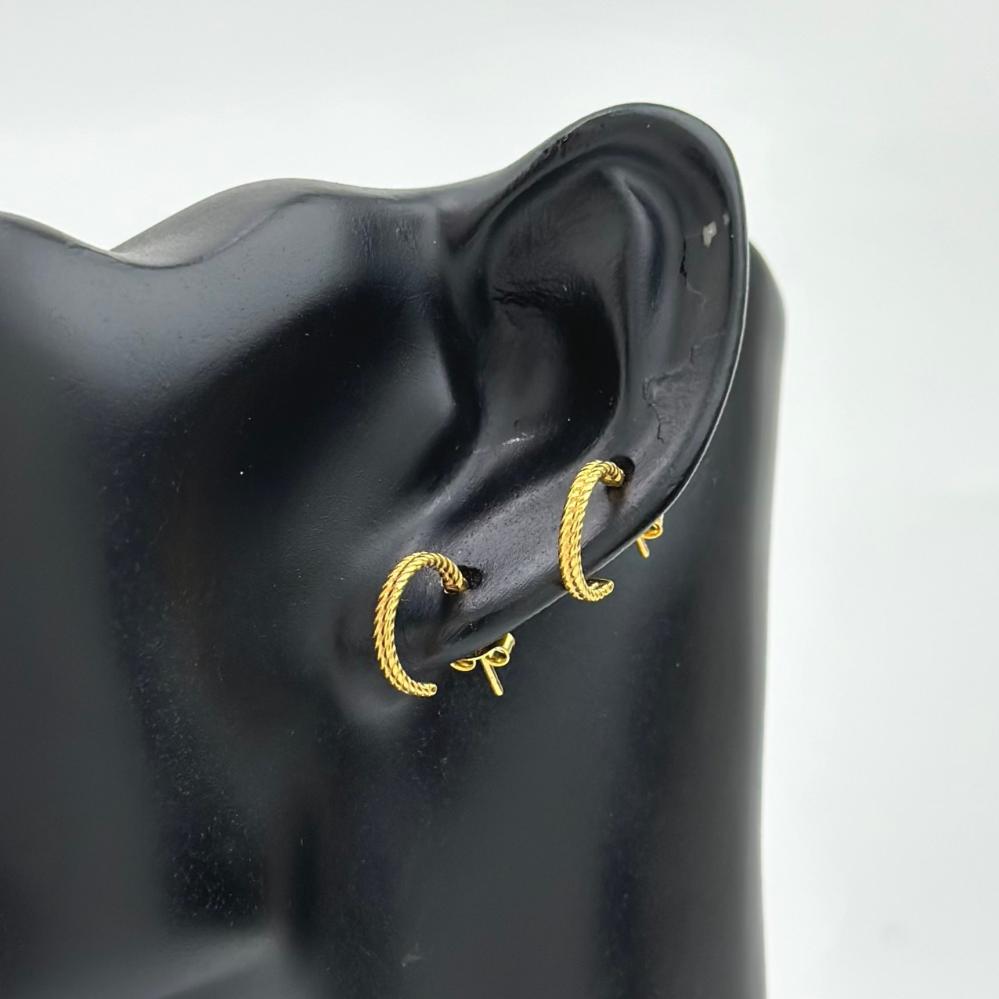 حلق ذهب أصفر عيار 21 من مجوهرات الشلوي