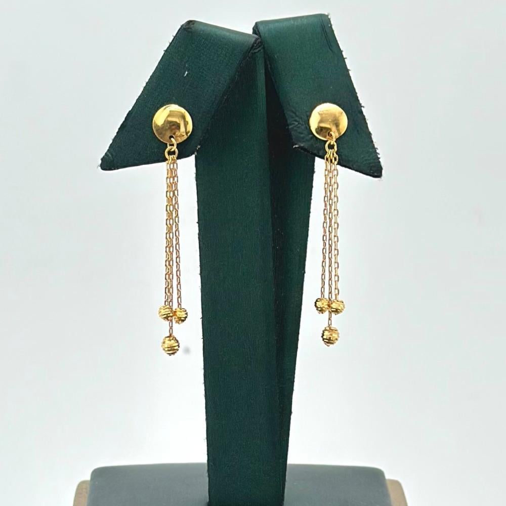 حلق ذهب اصفر عيار21 من مجوهرات الشلوي