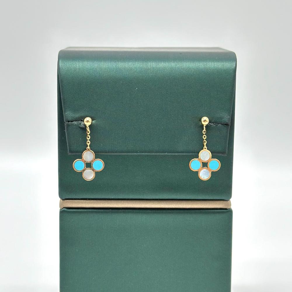 حلق ذهب اصفر عيار 18 من مجوهرات الشلوي