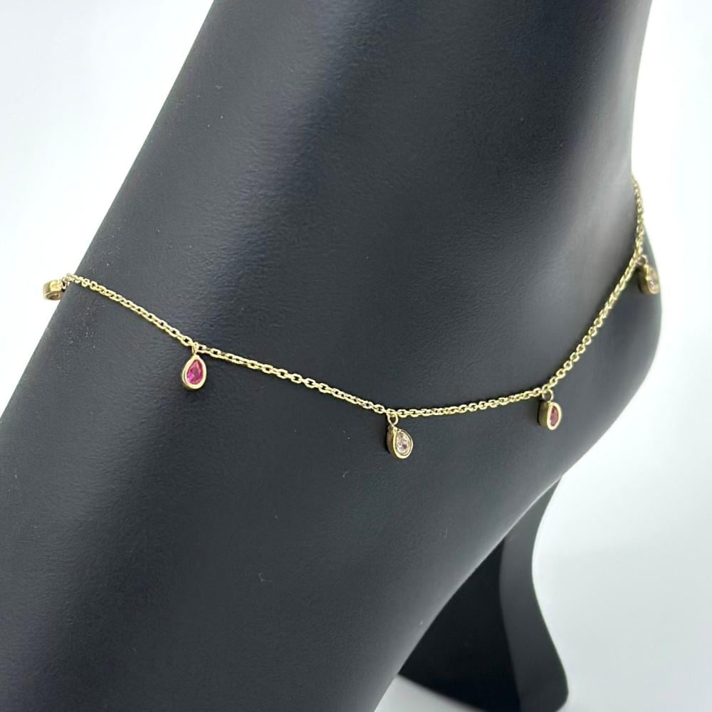 خلخال ذهب اصفر تصميم الماس عيار18 من مجوهرات الشلوي