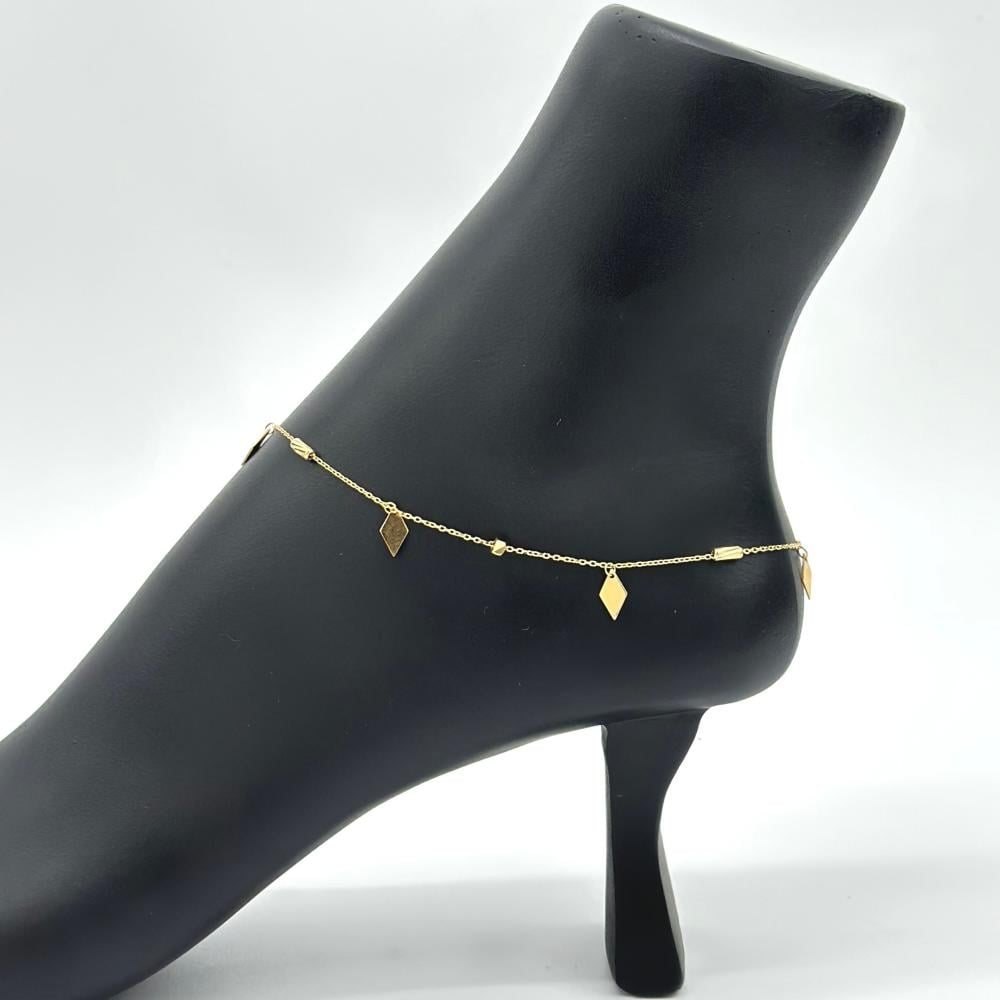 خلخال ذهب اصفر ايطالي عيار18 من مجوهرات الشلوي