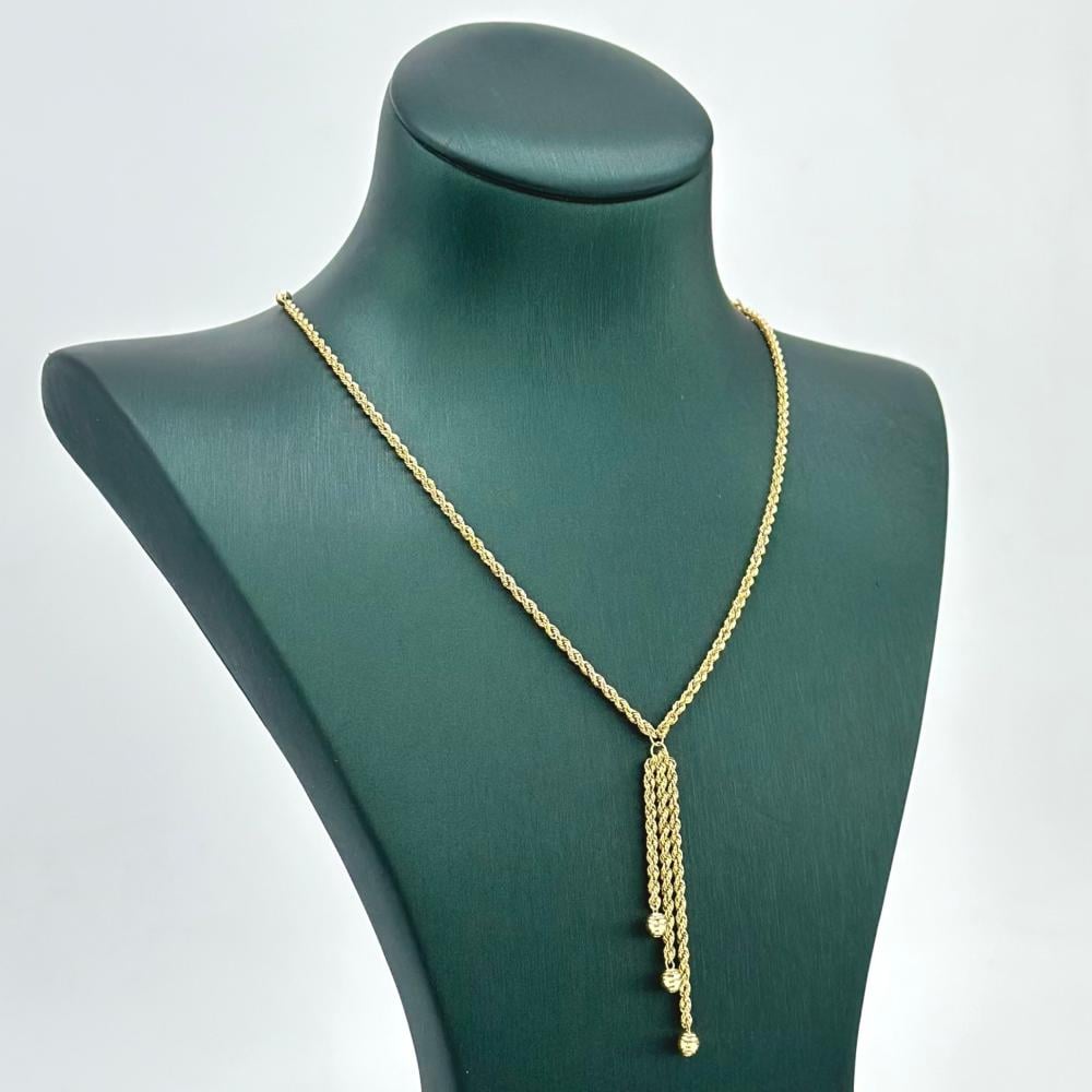 عقد ذهب أصفر عيار 18 من مجوهرات الشلوي