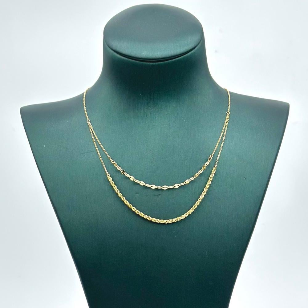 عقد ذهب دورين عيار 18 بتصميم ايطالي