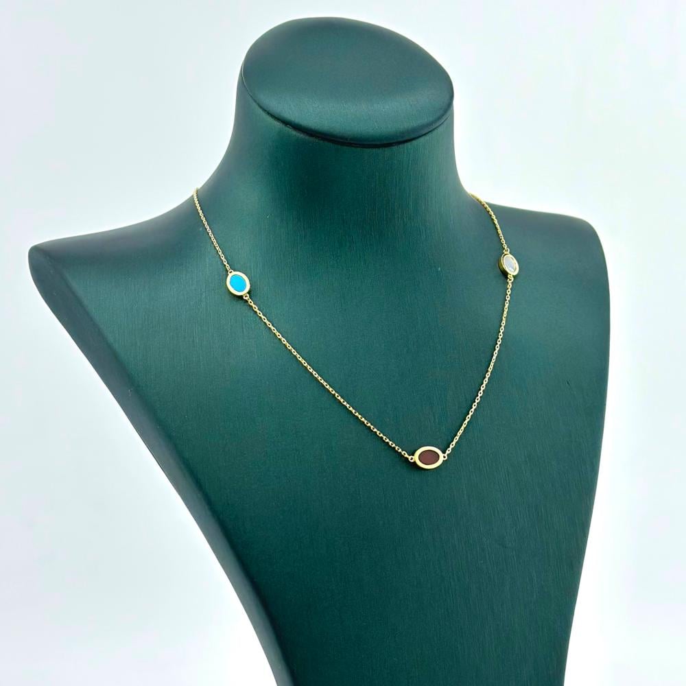 عقد ذهب أصفر عيار 18 من مجوهرات الشلوي