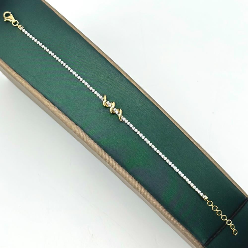 اسوارة تنس ذهب ابيض تصميم الماس عيار 18 من مجوهرات الشلوي