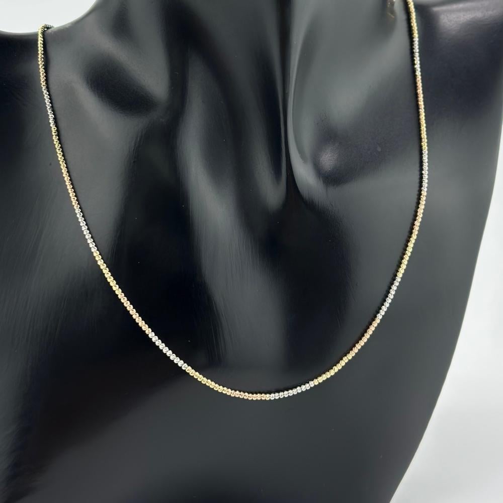 عقد ذهب بكور الليزر ملونه ايطالي عيار18 من مجوهرات الشلوي