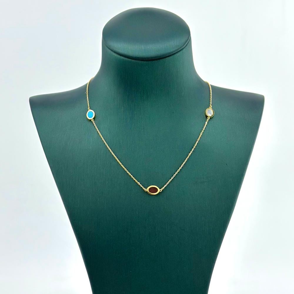 عقد ذهب أصفر عيار 18 من مجوهرات الشلوي