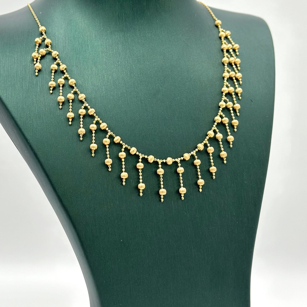 عقد ذهب اصفر ايطالي عيار  18 من مجوهرات الشلوي