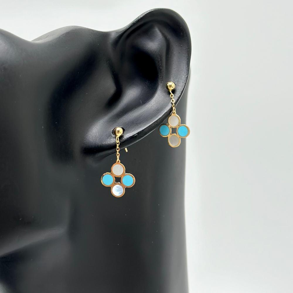 حلق ذهب اصفر عيار 18 من مجوهرات الشلوي