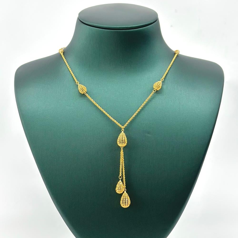 عقد ذهب عيار 21 فاخر على شكل دمعات