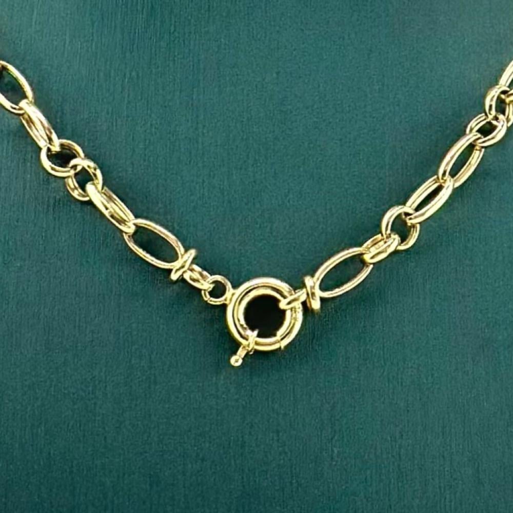 عقد ذهب عيار 18 بتصميم جنزير ايطالى مميز