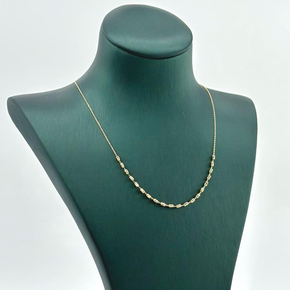 عقد ذهب اصفر ايطالي عيار 18 من مجوهرات الشلوي