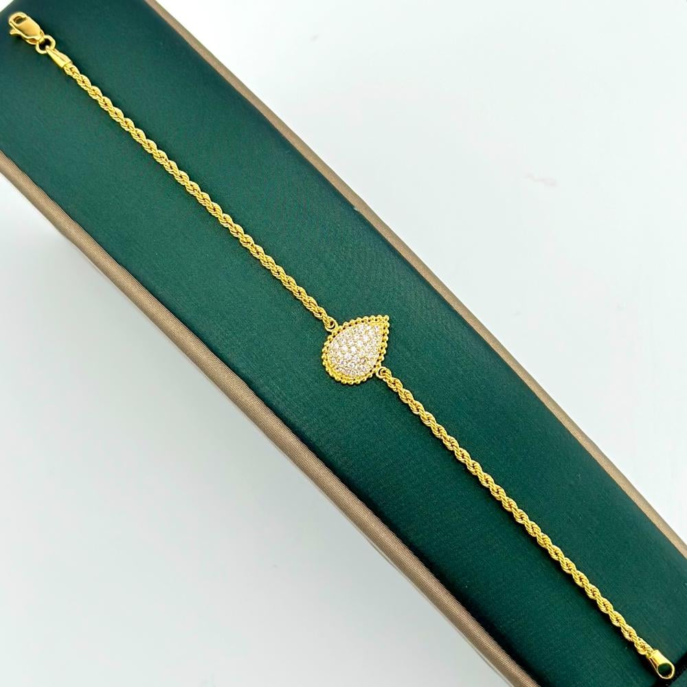 اسوارة ذهب اصفر تصميم الماس عيار 21 من مجوهرات الشلوي