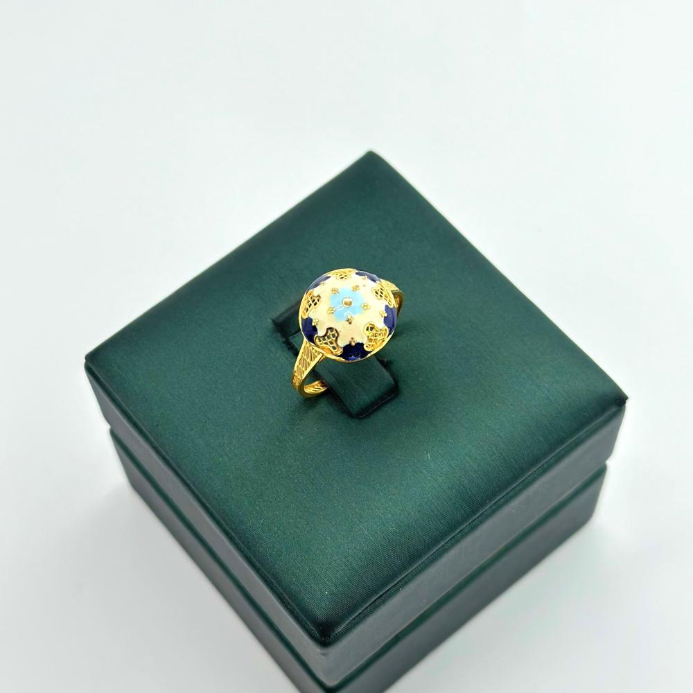 خاتم ذهب اصفر هندي عيار 21 من مجوهرات الشلوي