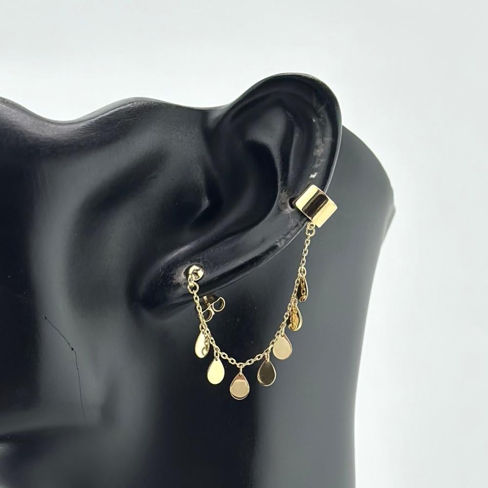 حلق ذهب أصفر عيار 18 من مجوهرات الشلوي