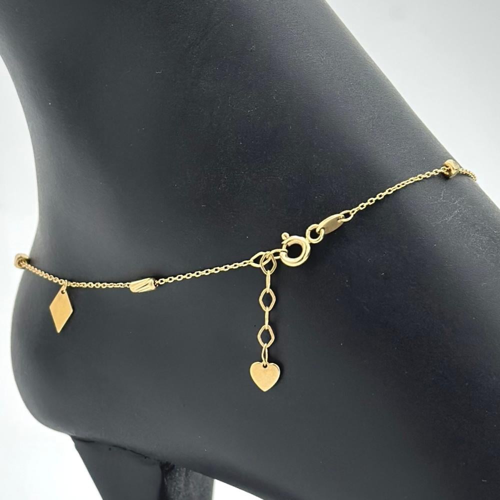 خلخال ذهب اصفر ايطالي عيار18 من مجوهرات الشلوي