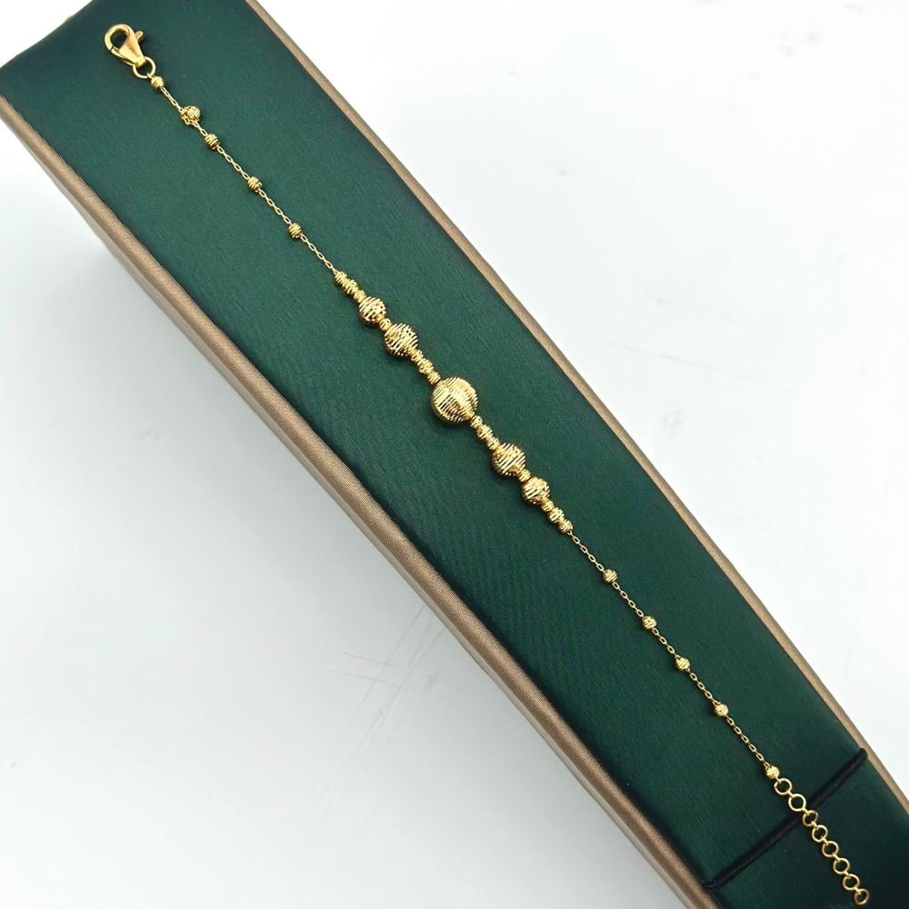 طقم ذهب ناعم عيار 21 بتصميم كرات ذهبية فاخرة