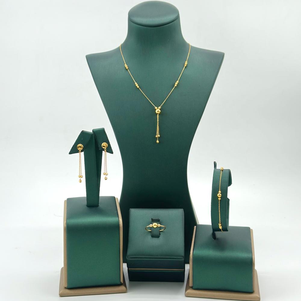 طقم ذهب أصفر عيار 21 من مجوهرات الشلوي