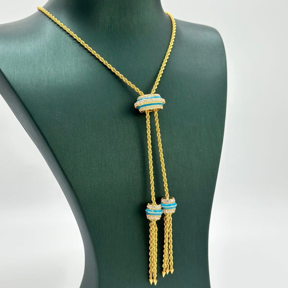 عقد ذهب أصفر عيار 21 من مجوهرات الشلوي - 21k yellow gold necklace from