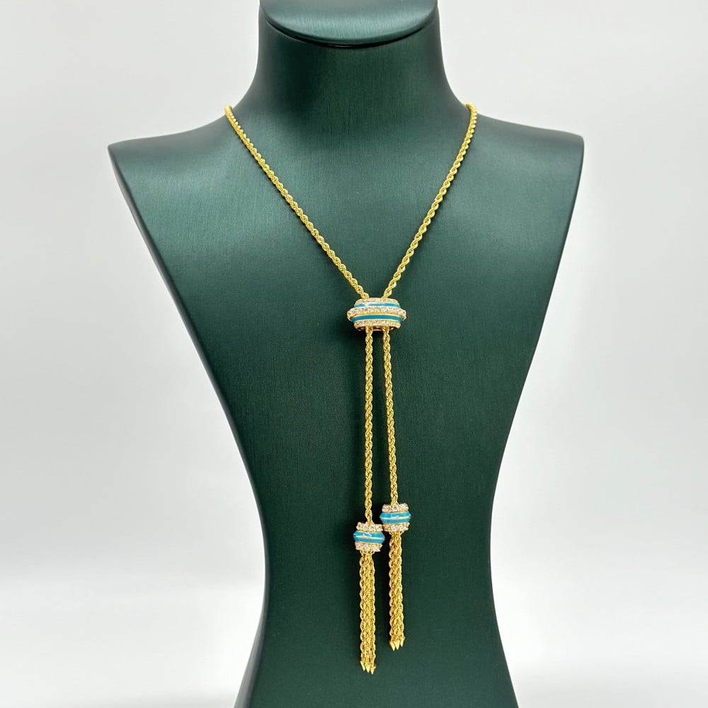 عقد ذهب أصفر عيار 21 من مجوهرات الشلوي - 21k yellow gold necklace from
