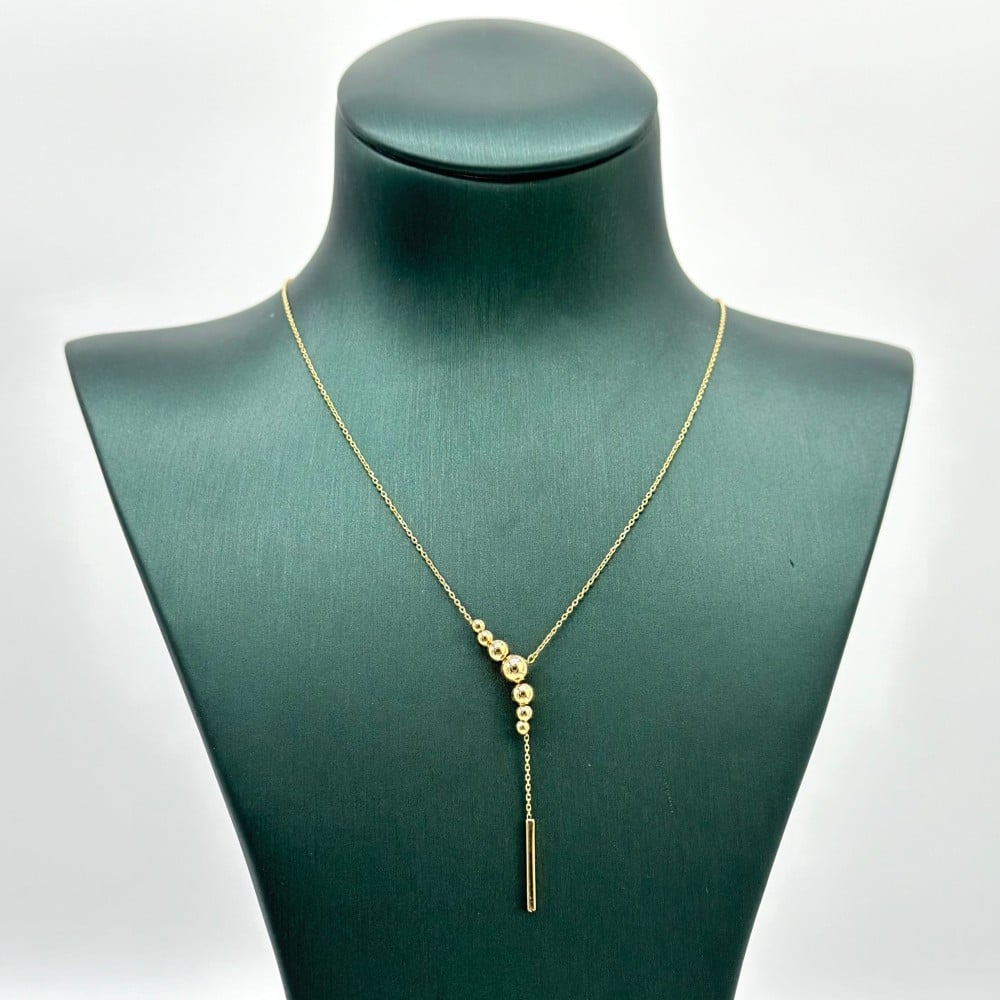 عقد ذهب اصفر ايطالي عيار  18 من مجوهرات الشلوي