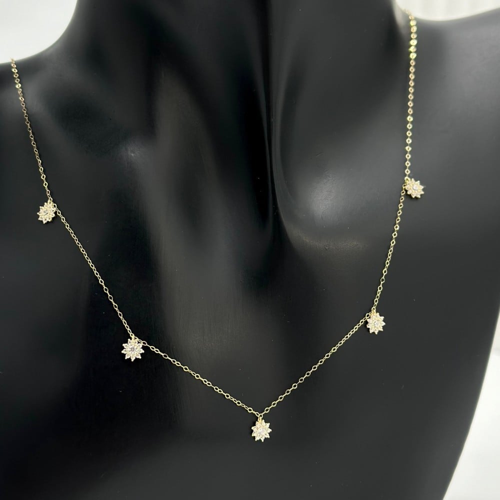 عقد ذهب أصفر عيار18 من مجوهرات الشلوي -18 K yellow gold necklace from