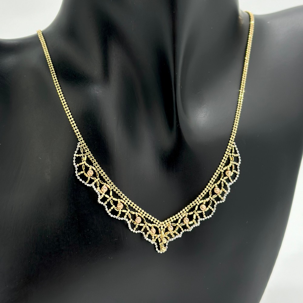 عقد ذهب أصفر عيار18 من مجوهرات الشلوي -18 K yellow gold necklace from