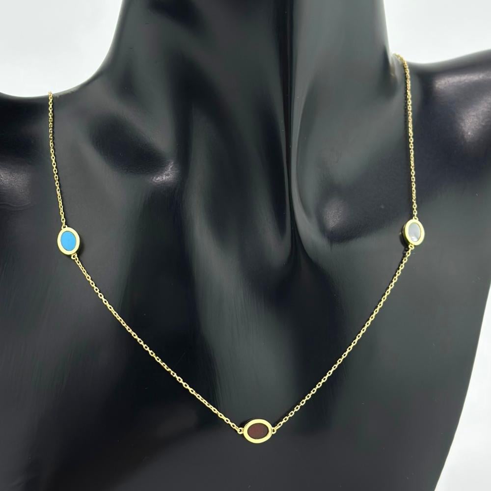 عقد ذهب أصفر عيار 18 من مجوهرات الشلوي