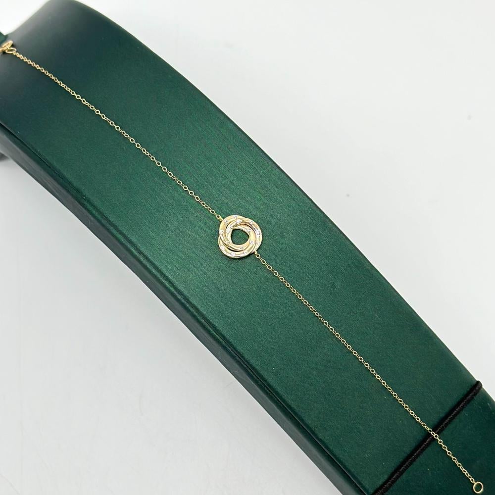 اسوارة ذهب اصفر تصميم الماس عيار 18 من مجوهرات الشلوي