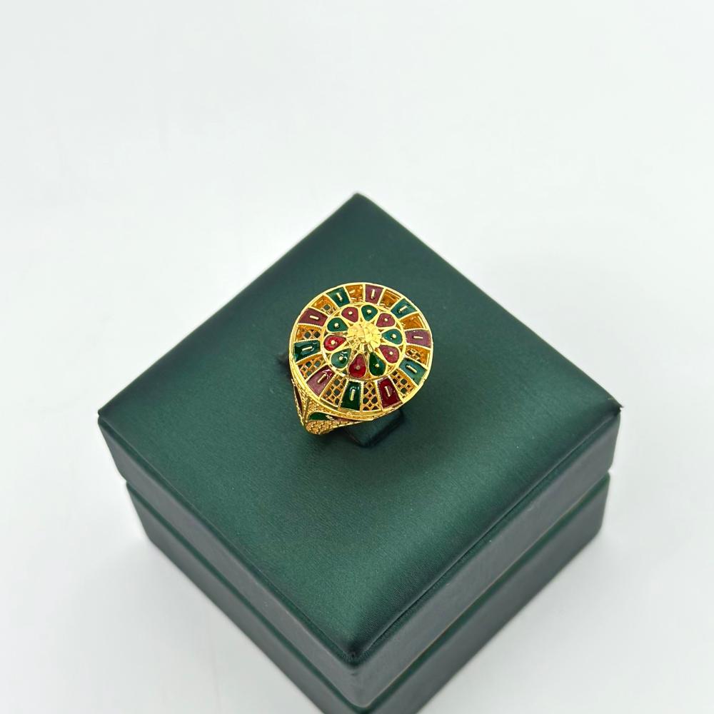 خاتم ذهب أصفر عيار 21 من مجوهرات الشلوي