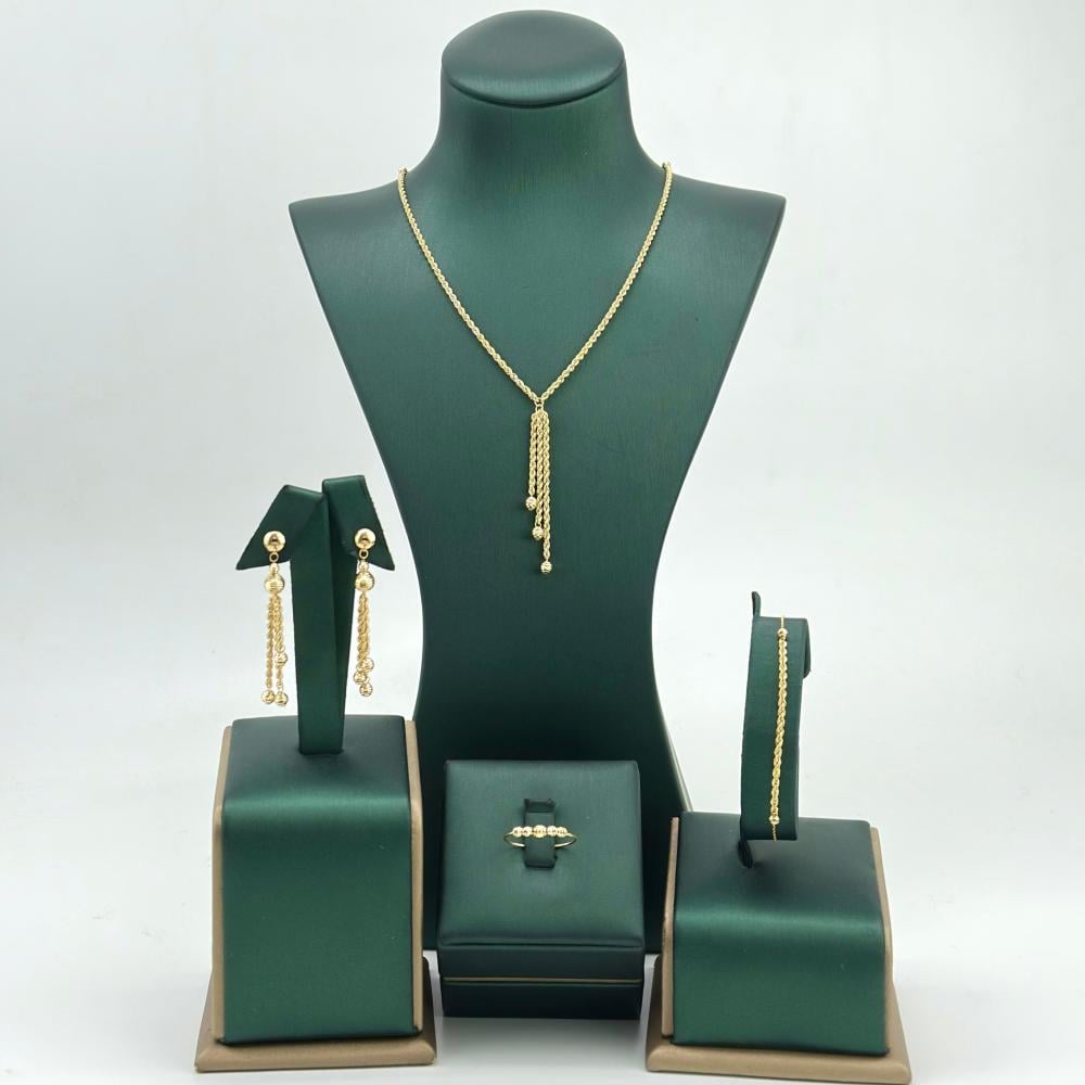 طقم ذهب أصفر عيار 18 من مجوهرات الشلوي