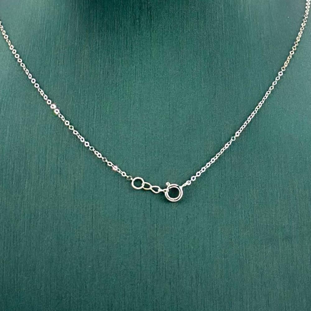 عقد ذهب ابيض تصميم الماس عيار 18 من مجوهرات الشلوي