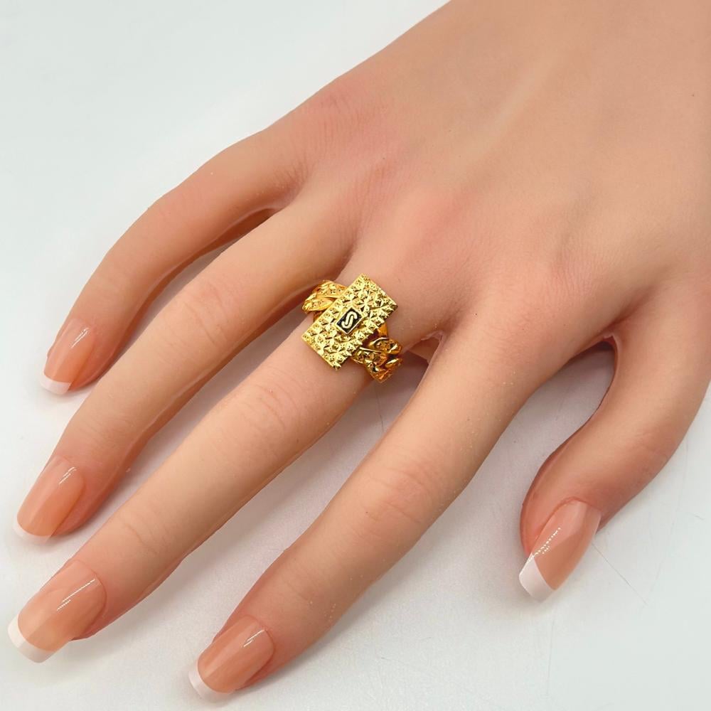 خاتم ذهب اصفر موناكو عيار 21 من مجوهرات الشلوي