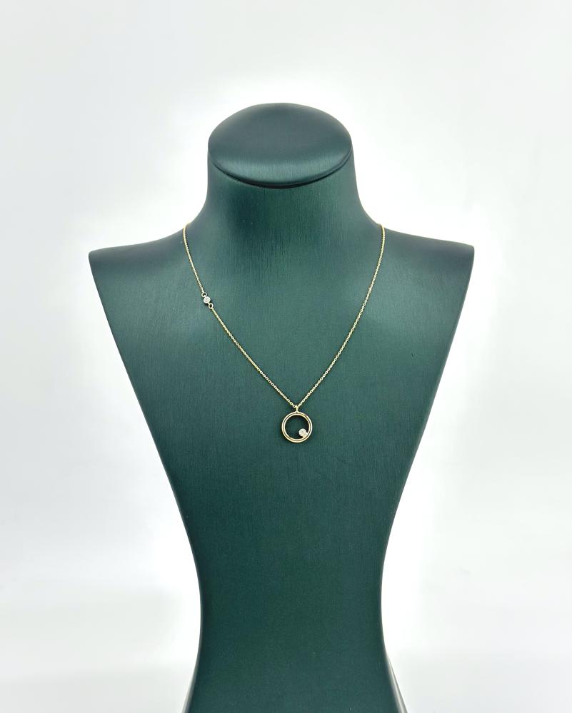 عقد الدائرة الذهبية الناعم  ( 2.0 جرام - عيار 18 - NE0438 )