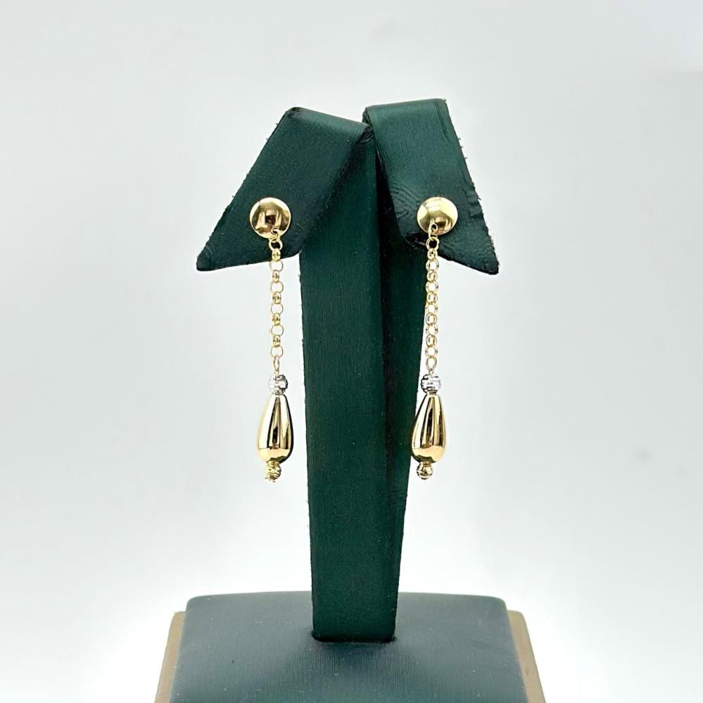 حلق ذهب اصفر ايطالي عيار 18 من مجوهرات الشلوي