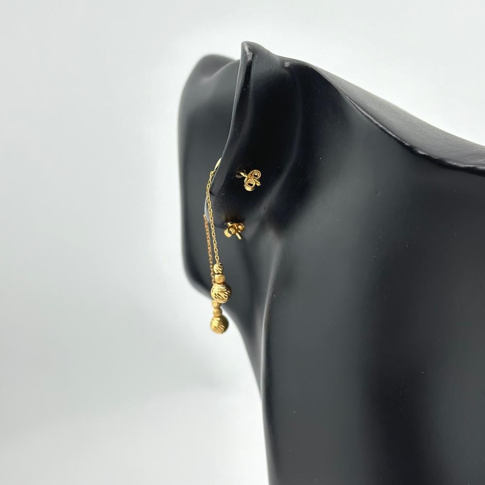 حلق ذهب اصفر عيار 21 من مجوهرات الشلوي