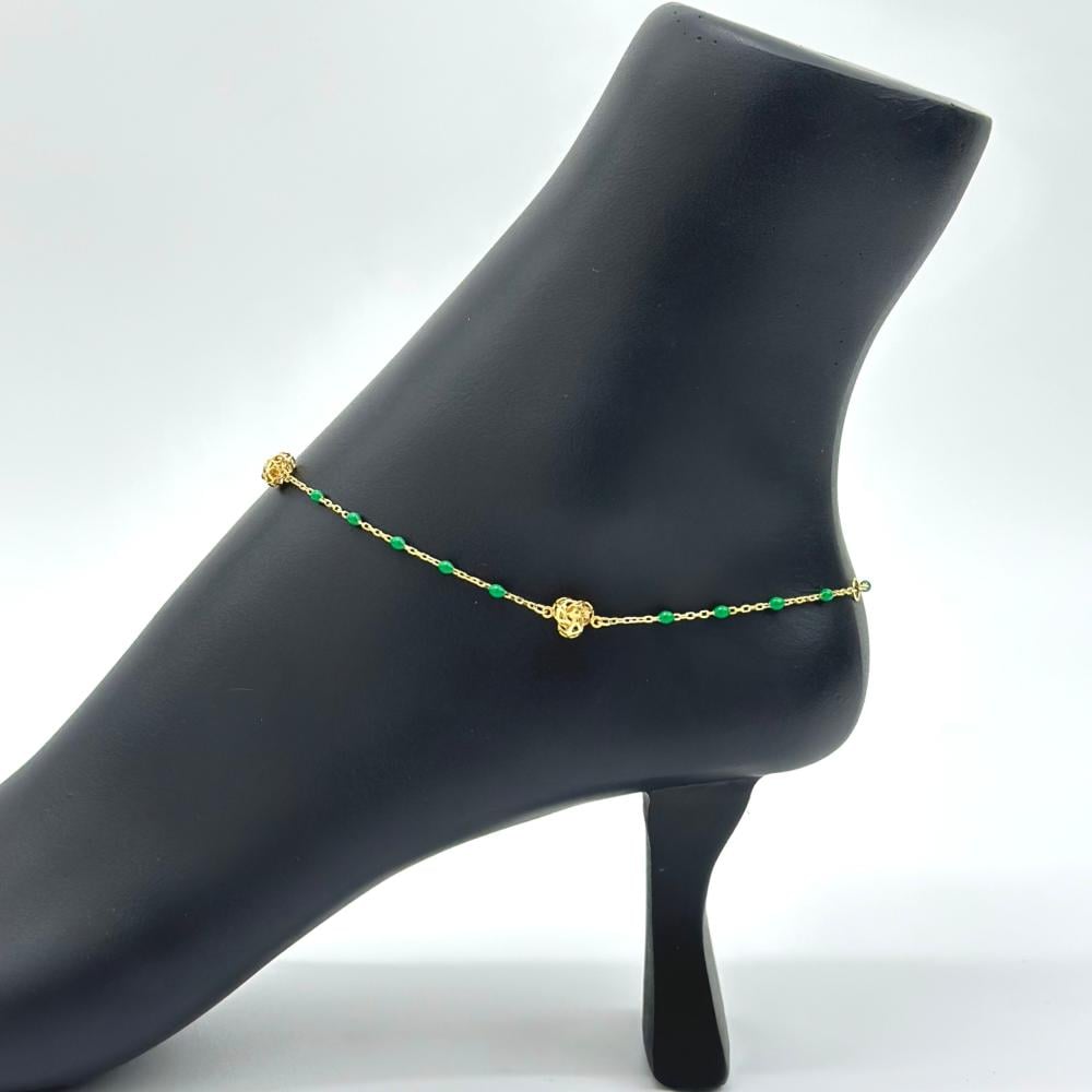 خلخال ذهب اصفر ايطالي عيار18 من مجوهرات الشلوي