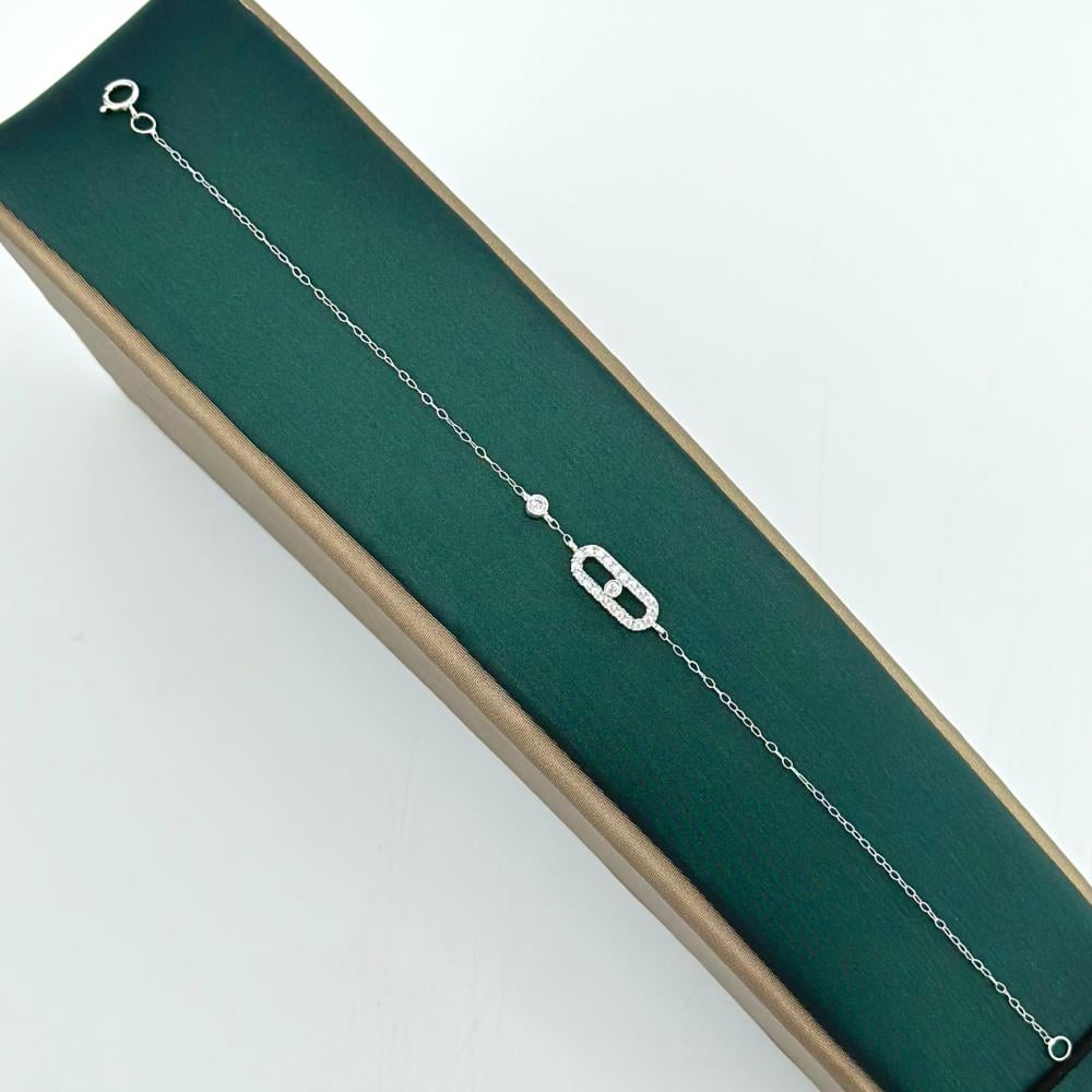 سوارة ذهب أبيض عيار 18 من مجوهرات الشلوي