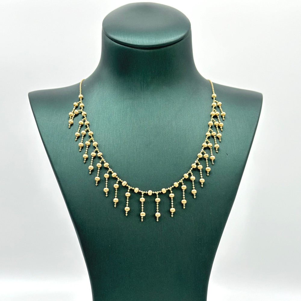 عقد ذهب اصفر ايطالي عيار  18 من مجوهرات الشلوي