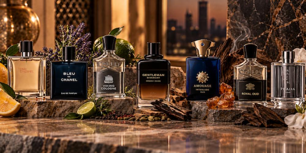 العطور الرجالية حسب العائلة العطرية: دليل الحمضيات والأخشاب والعنبر والتوابل